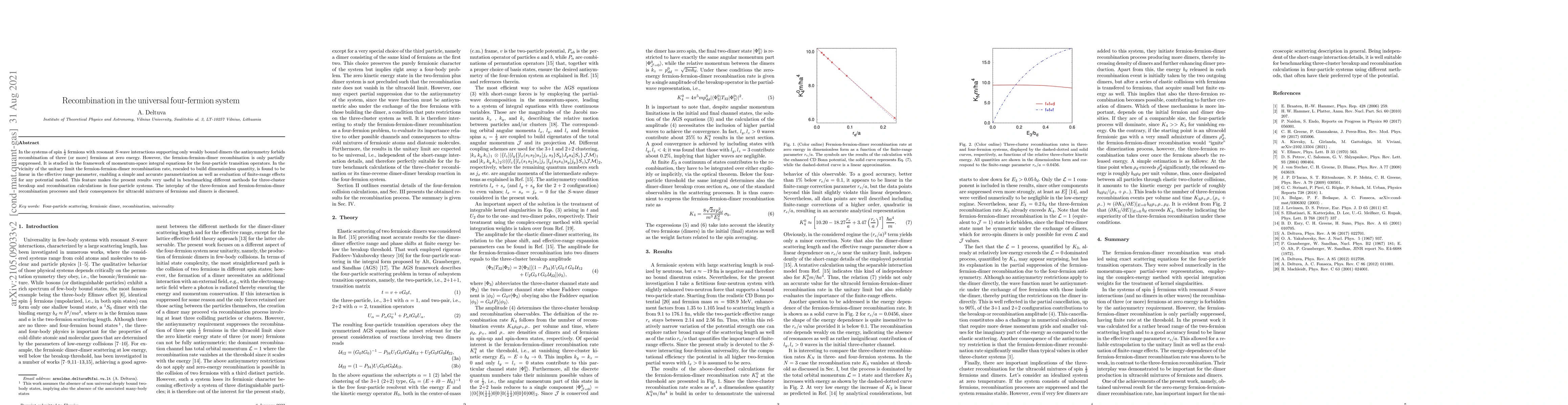 Thumbnail for Recombination in the universal four-fermion system