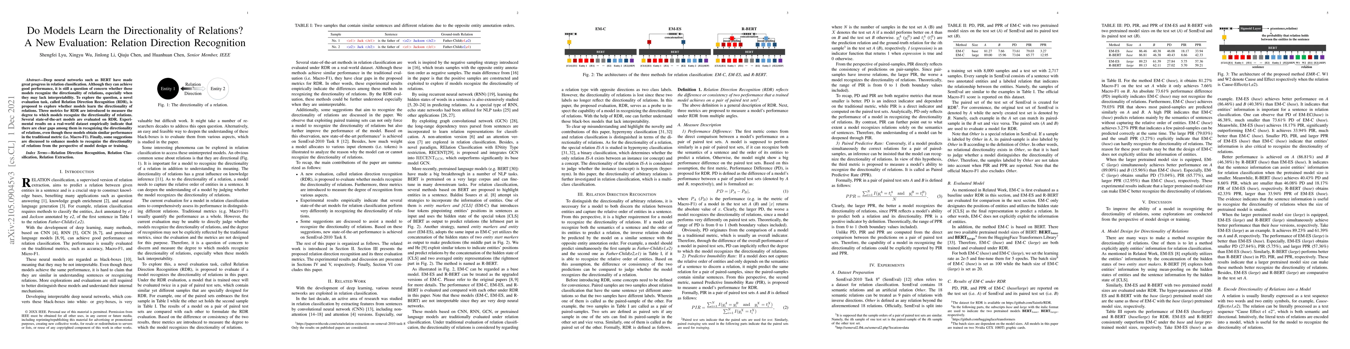 Thumbnail for Do Models Learn the Directionality of Relations? A New Evaluation:
  Relation Direction Recognition