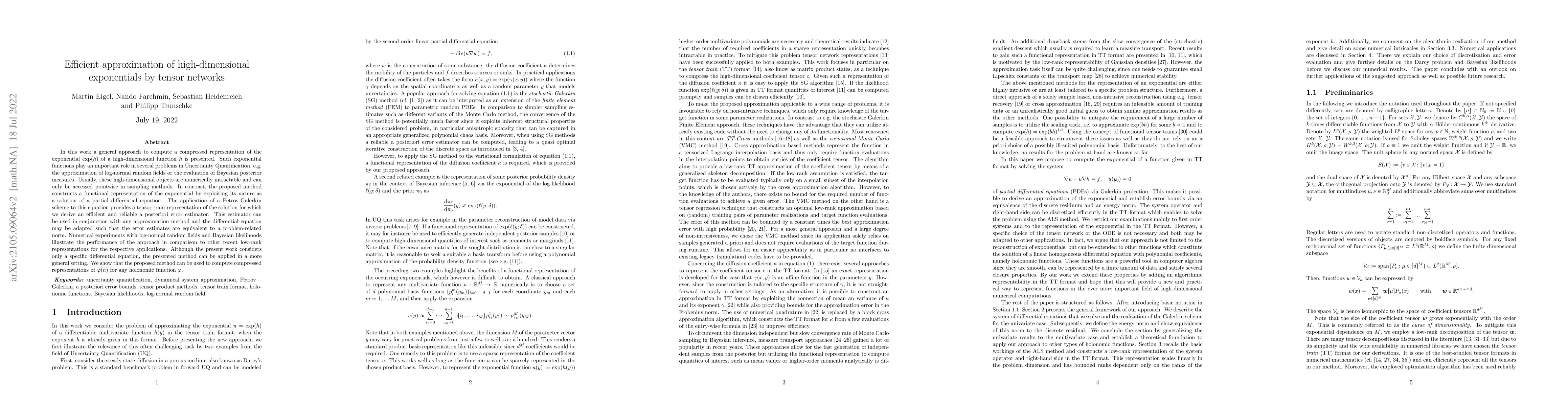 Thumbnail for Efficient approximation of high-dimensional exponentials by
  tensornetworks