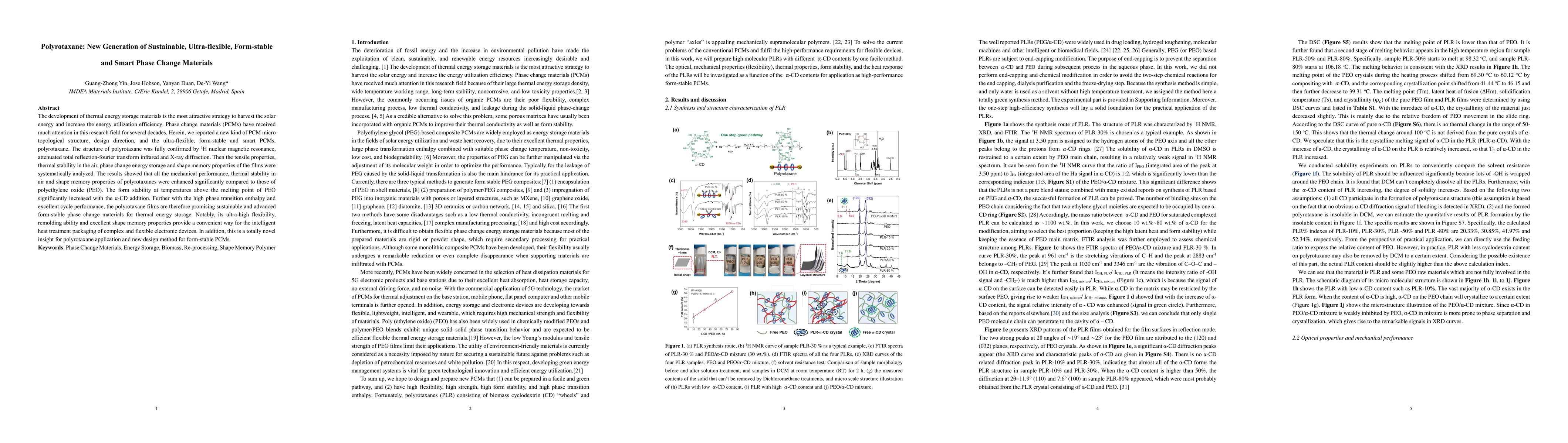 Thumbnail for Polyrotaxane: New Generation of Sustainable, Ultra-flexible, Form-stable
  and Smart Phase Change Materials