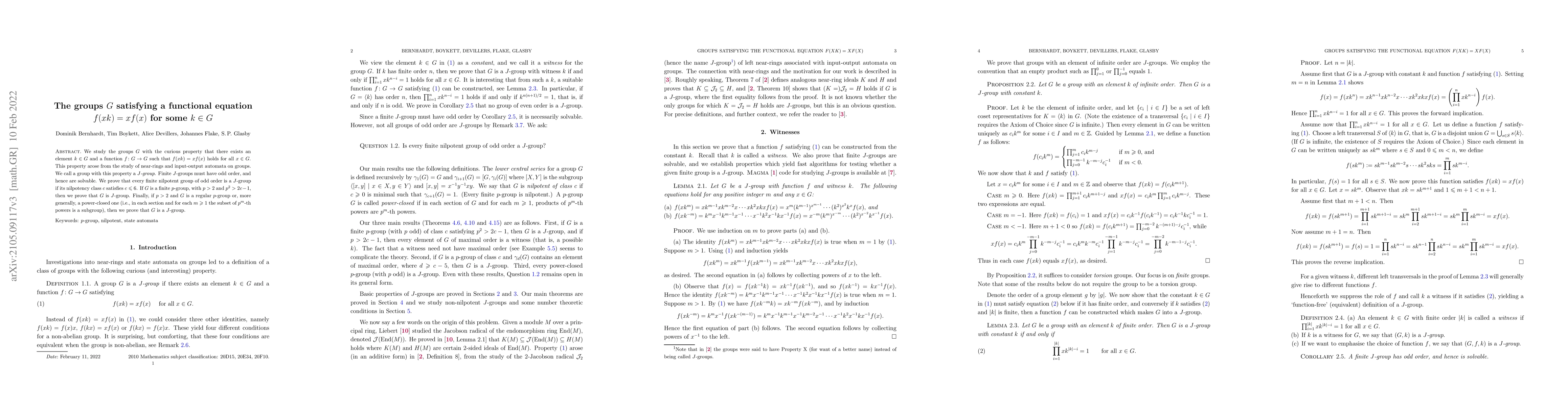 Thumbnail for The groups $G$ satisfying a functional equation $f(xk) = xf(x)$ for some
  $k \in G$
