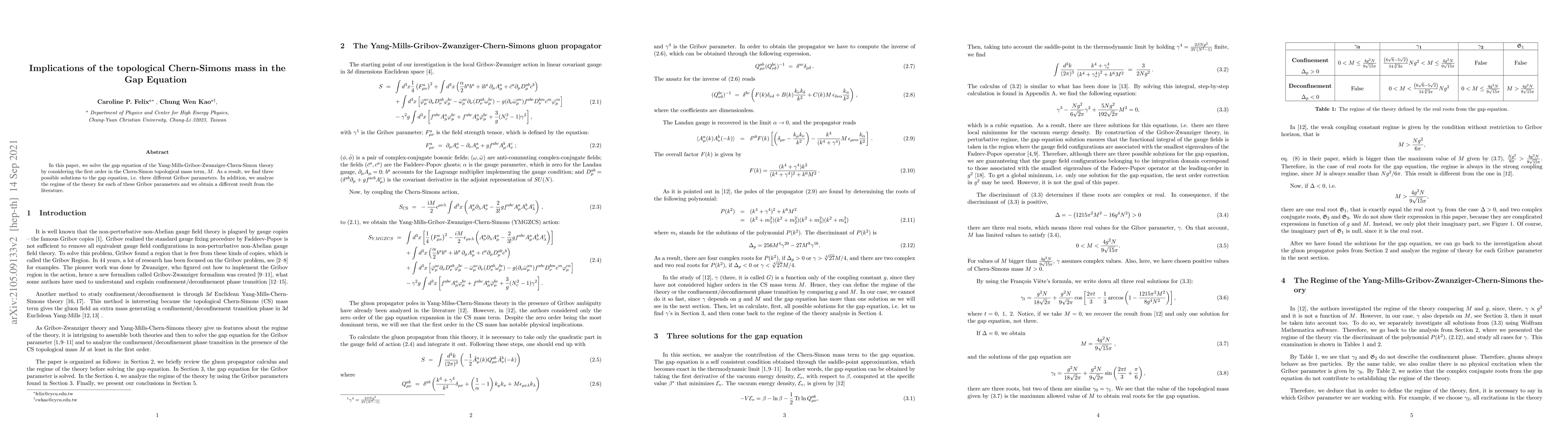 Thumbnail for Implications of the Topological Chern-Simons mass in the Gap Equation