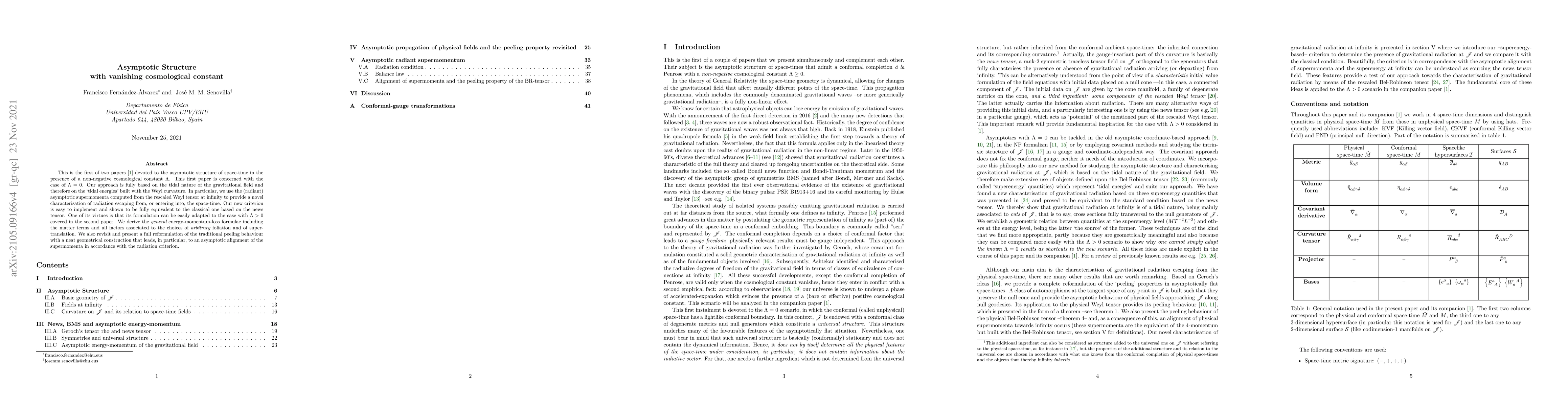 Thumbnail for Asymptotic Structure with vanishing cosmological constant