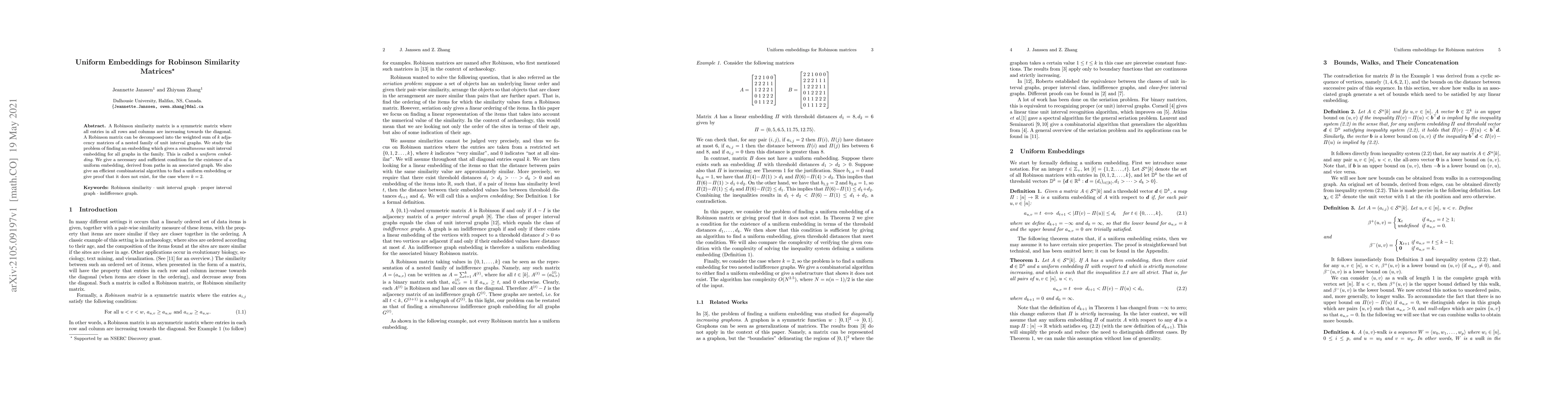 Thumbnail for Uniform Embeddings for Robinson Similarity Matrices