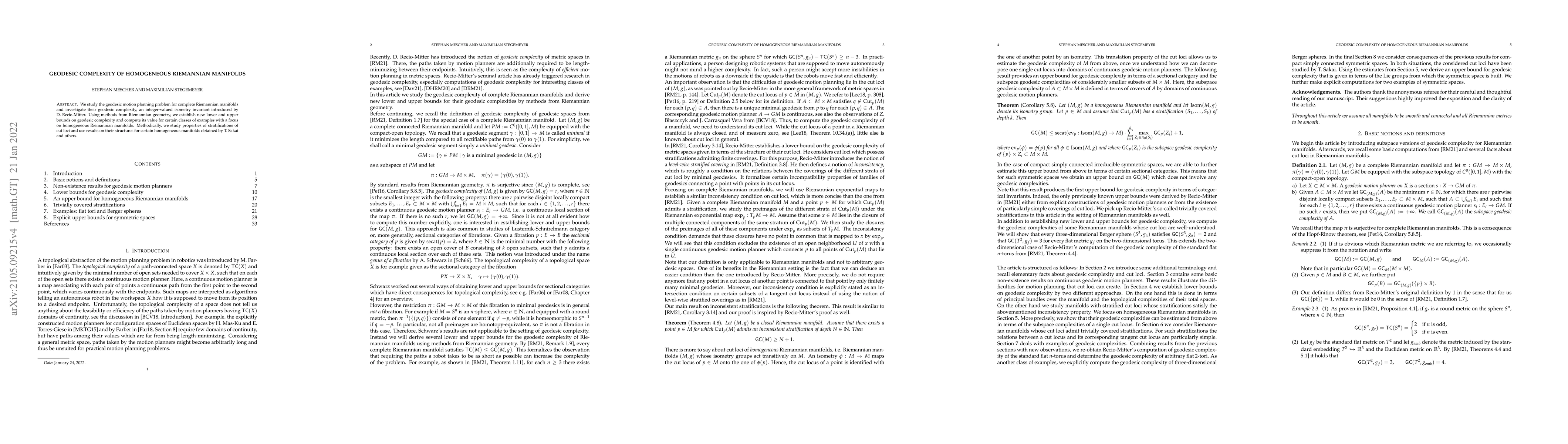 Thumbnail for Geodesic complexity of homogeneous Riemannian manifolds