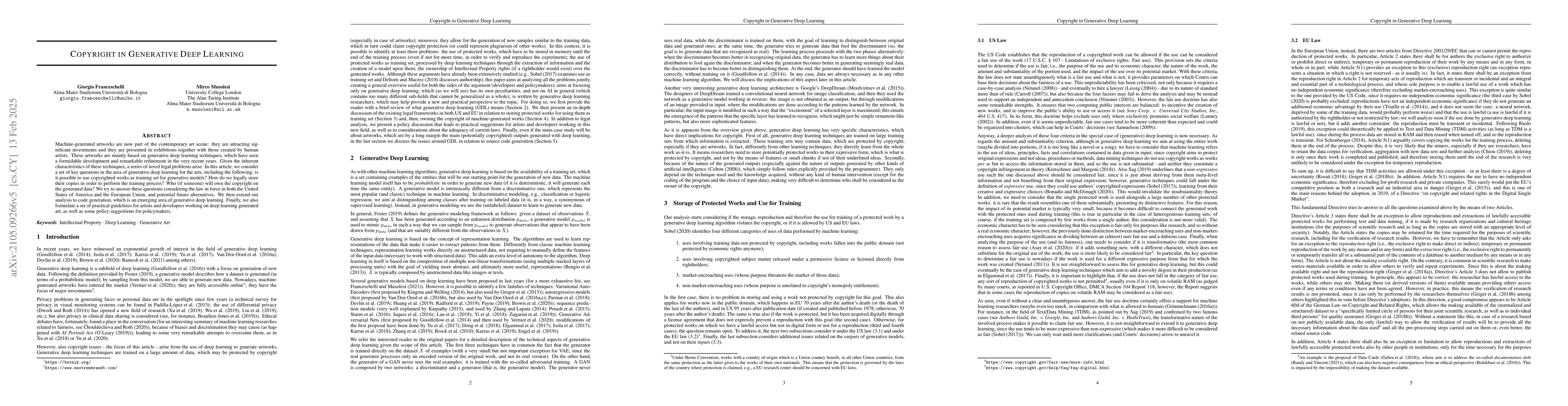 Thumbnail for Copyright in Generative Deep Learning