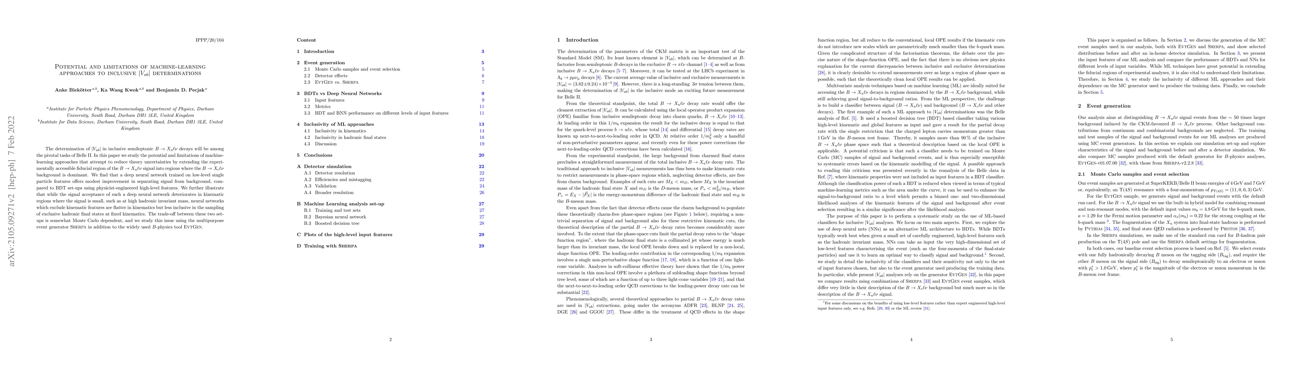 Thumbnail for Potential and limitations of machine-learning approaches to inclusive
  $|V_{ub}|$ determinations