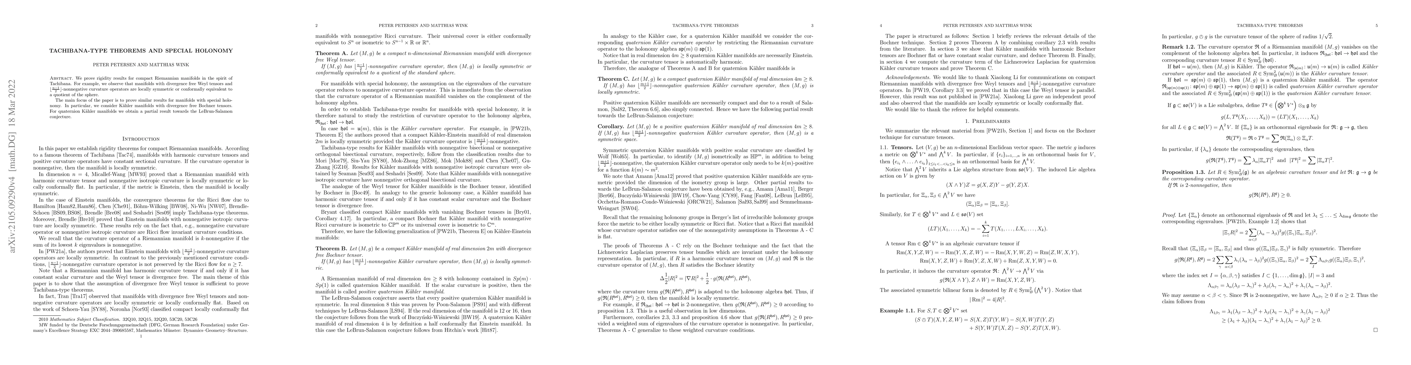 Thumbnail for Tachibana-type Theorems and special Holonomy