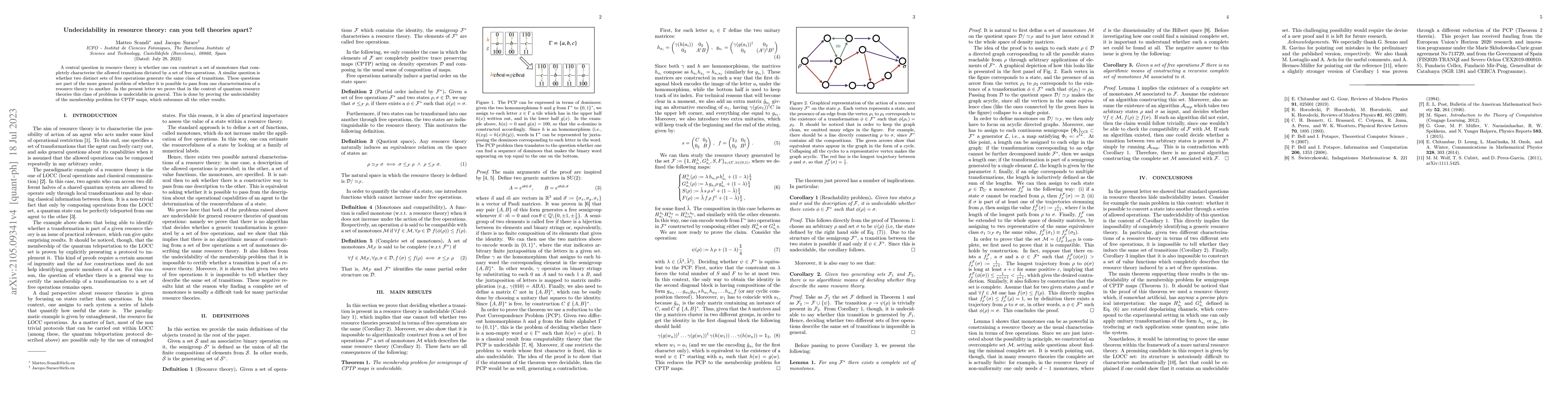 Thumbnail for Undecidability in resource theory: can you tell theories apart?