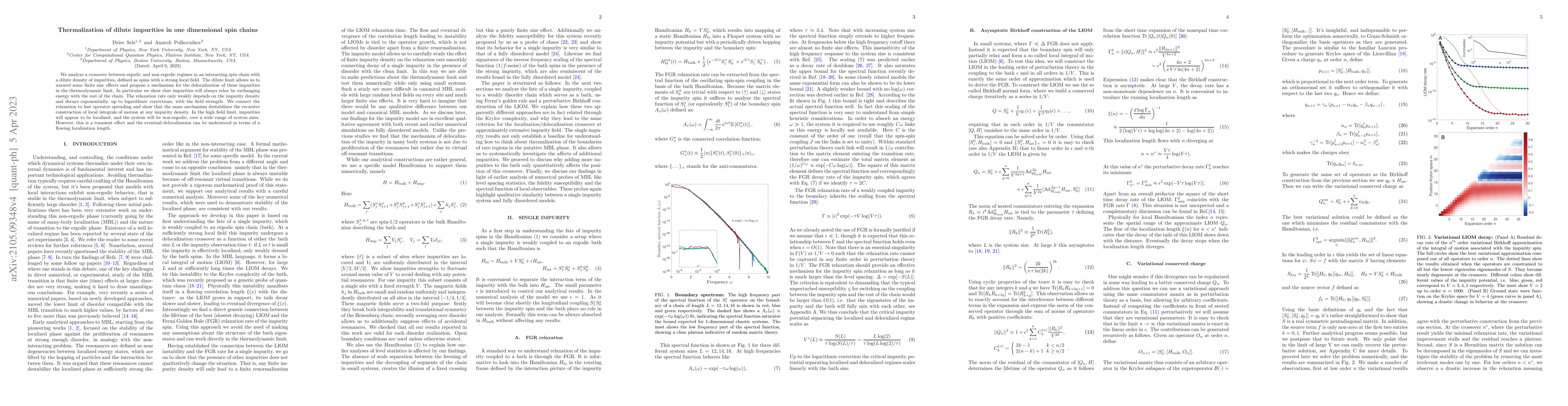 Thumbnail for Thermalization of dilute impurities in one dimensional spin chains