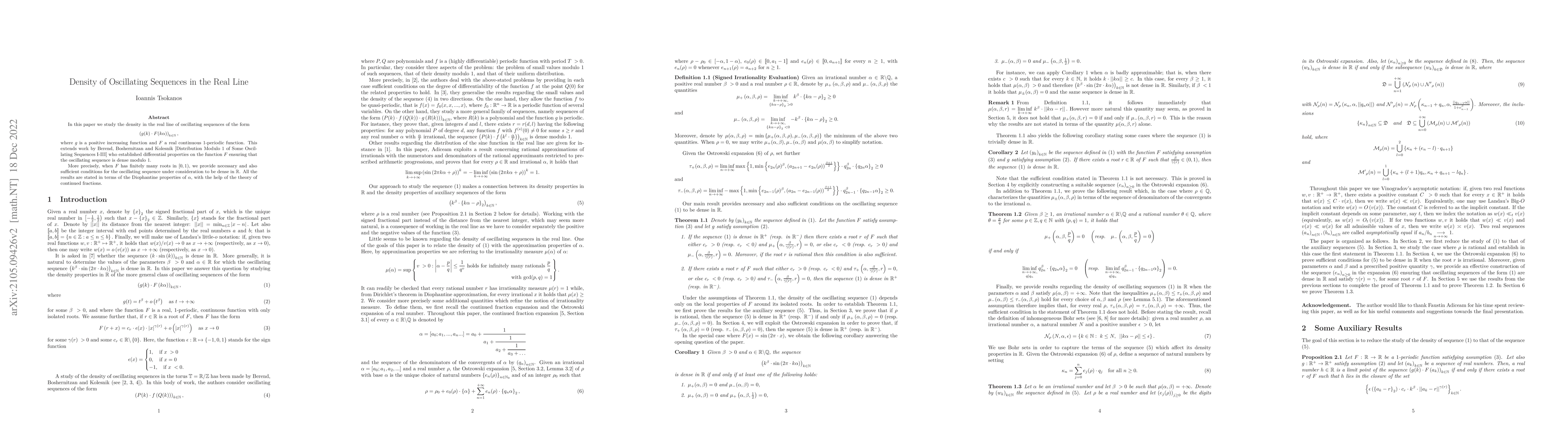 Thumbnail for Density of Oscillating Sequences in the Real Line