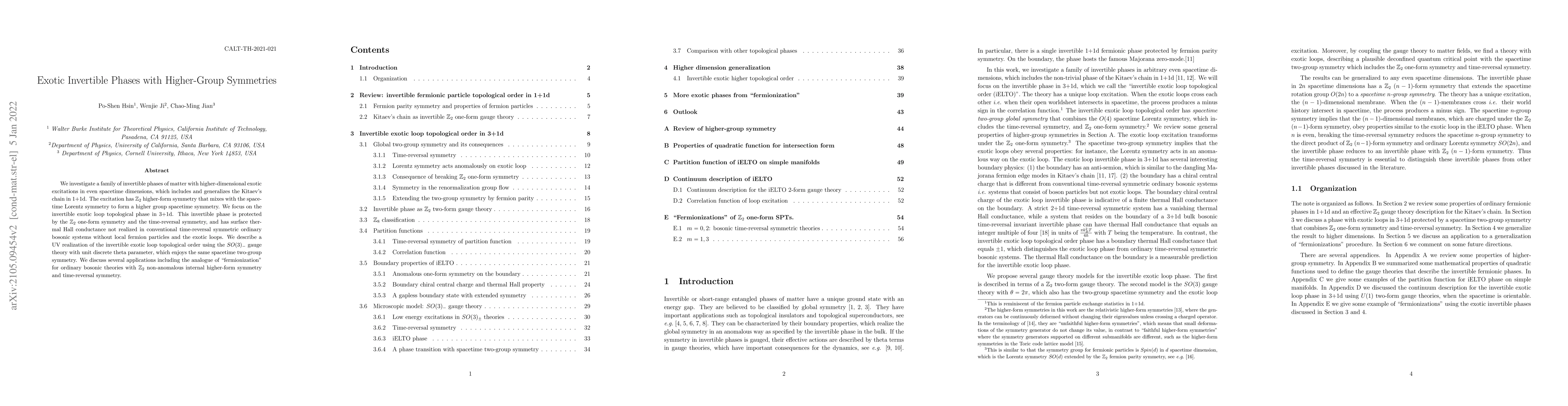 Thumbnail for Exotic Invertible Phases with Higher-Group Symmetries