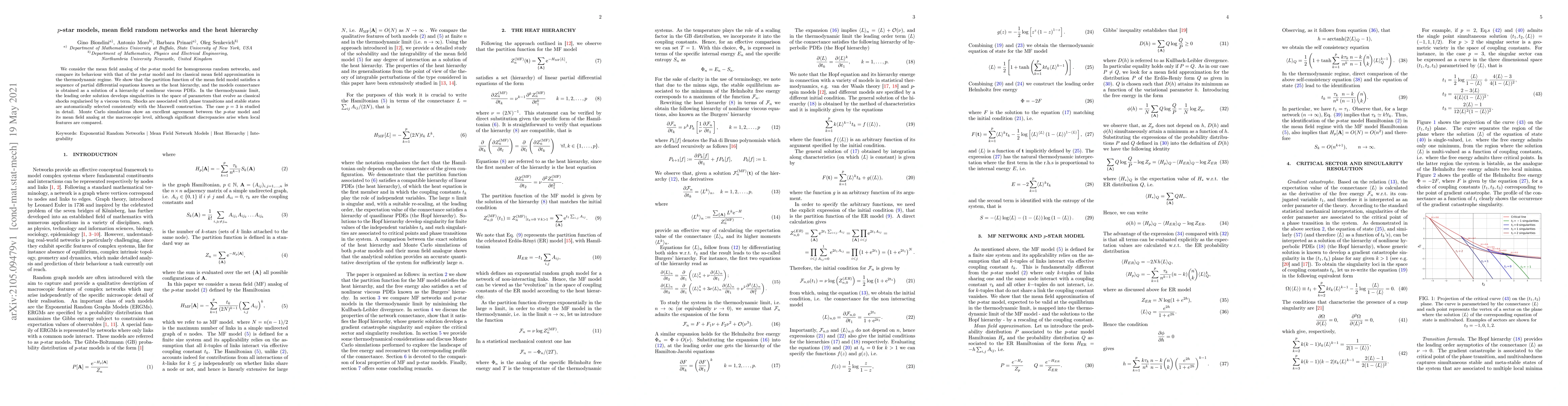 Thumbnail for p-star models, mean field random networks and the heat hierarchy
