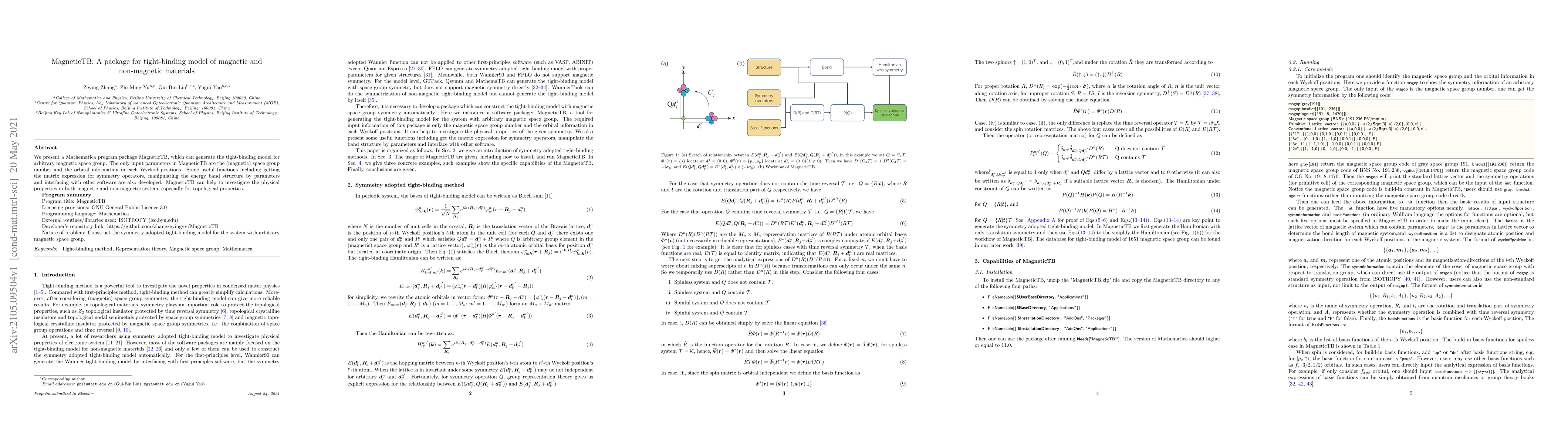 Thumbnail for MagneticTB: A package for tight-binding model of magnetic and
  non-magnetic materials