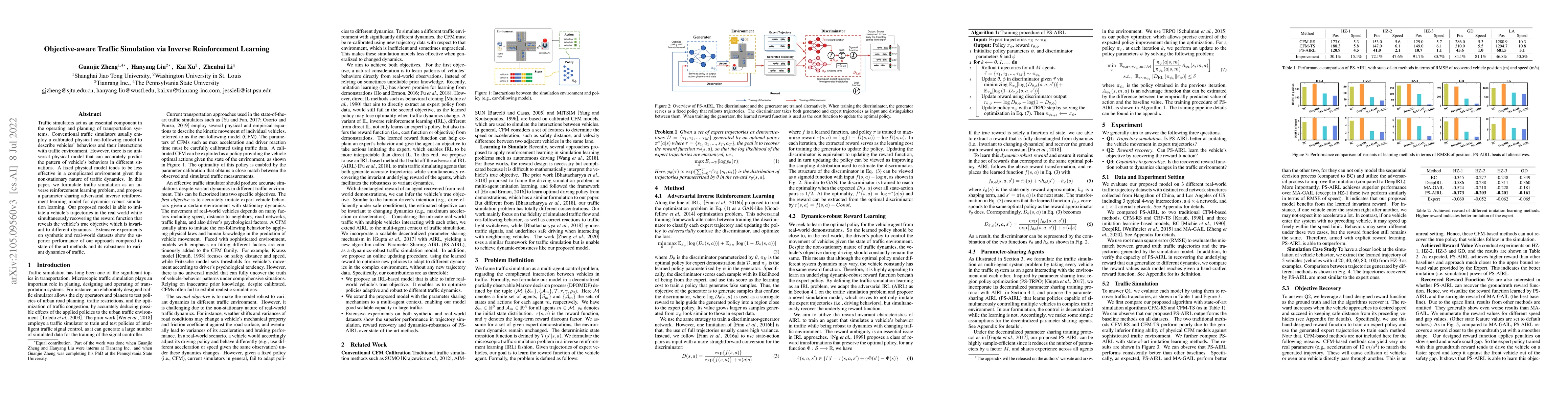 Thumbnail for Objective-aware Traffic Simulation via Inverse Reinforcement Learning