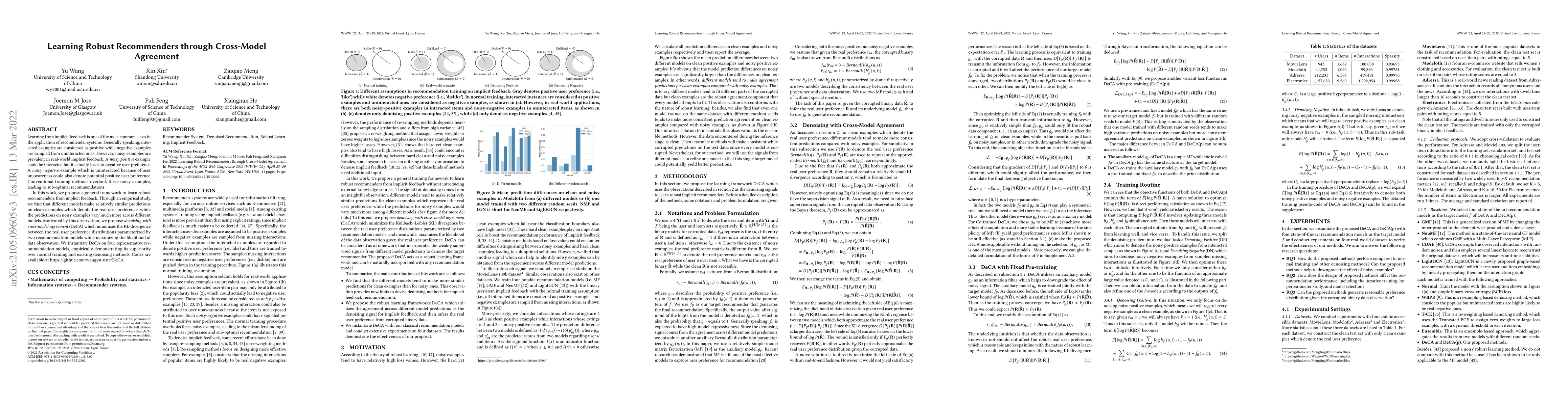 Thumbnail for Learning Robust Recommenders through Cross-Model Agreement