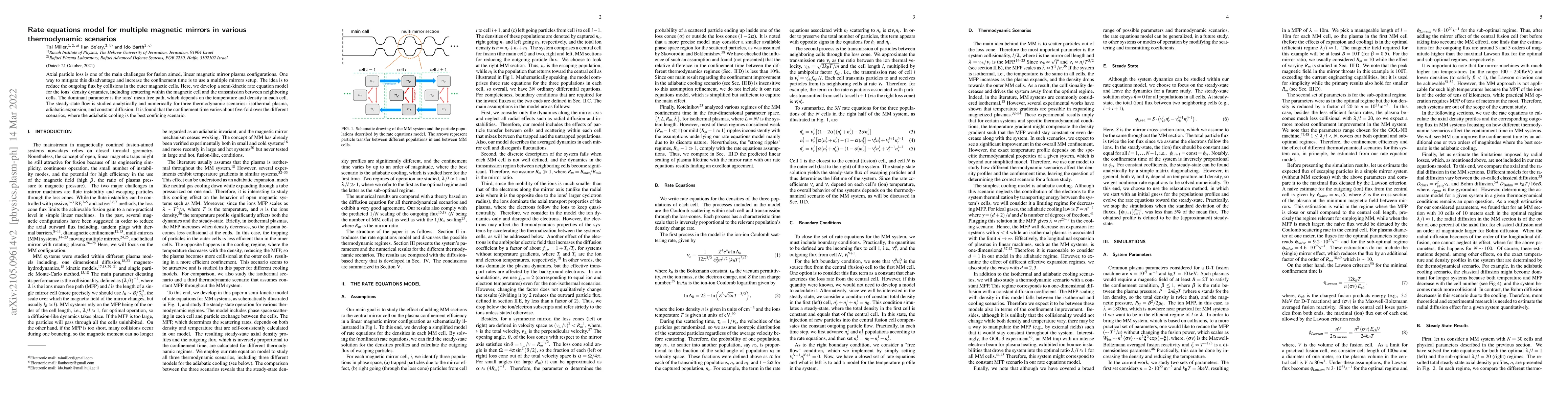 Thumbnail for Rate equations model for multiple magnetic mirrors in various
  thermodynamic scenarios
