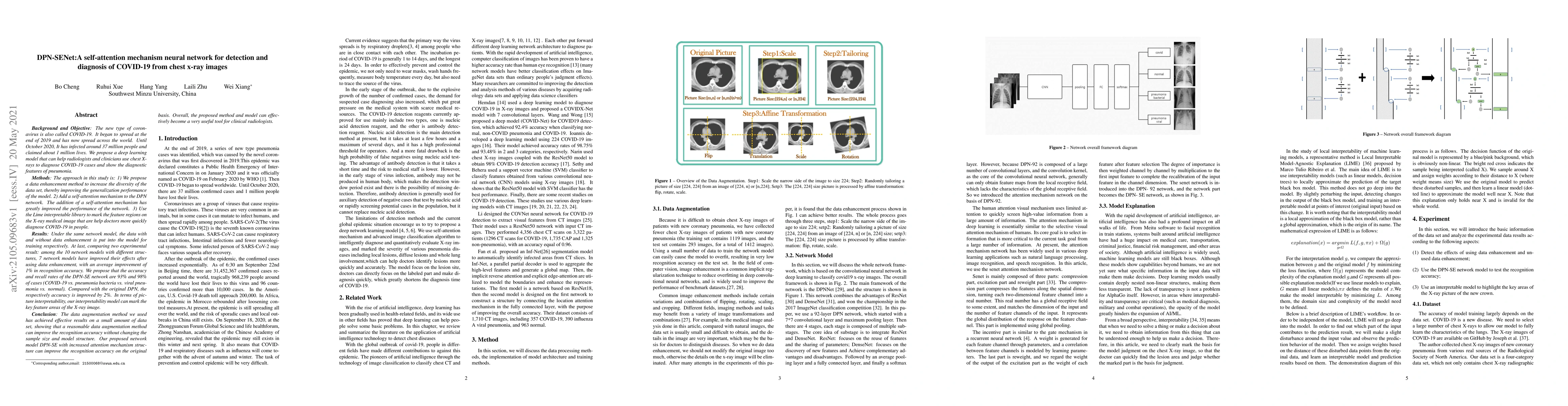 Thumbnail for DPN-SENet:A self-attention mechanism neural network for detection and
  diagnosis of COVID-19 from chest x-ray images