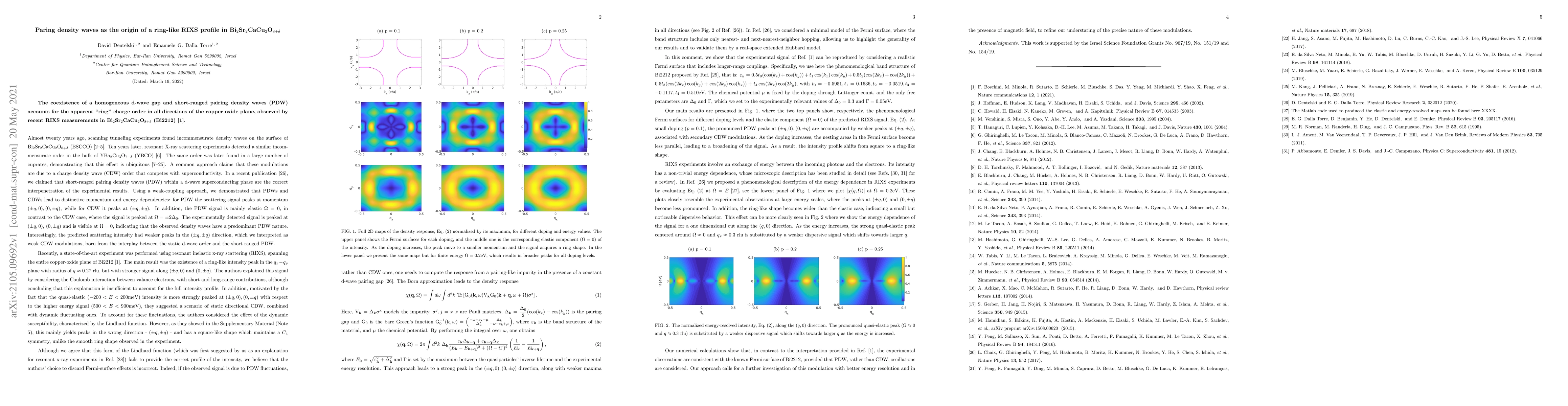 Thumbnail for Paring density waves as the origin of a ring-like RIXS profile in
  Bi$_2$Sr$_2$CaCu$_2$O$_{8+\delta}$