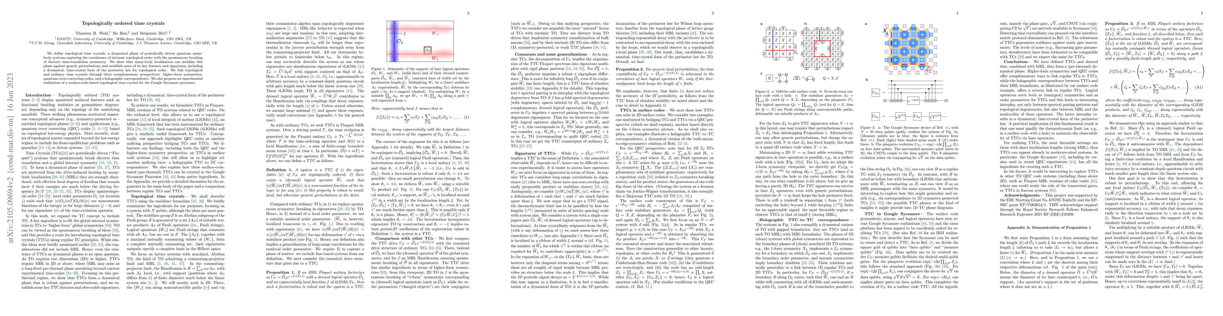Thumbnail for Topologically ordered time crystals