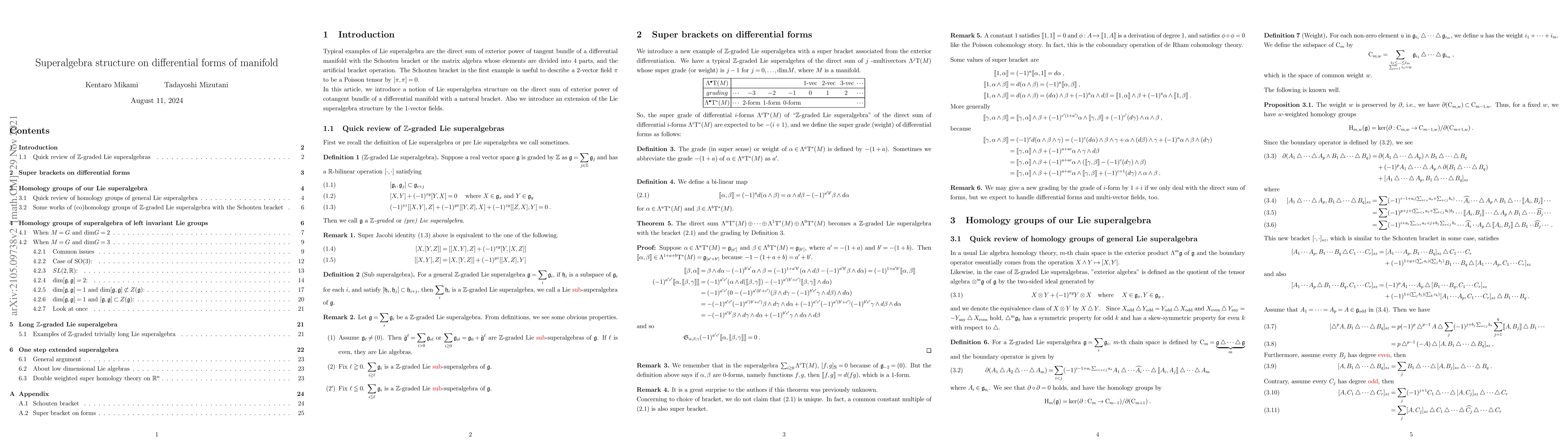 Thumbnail for Superalgebra structure on differential forms of manifold