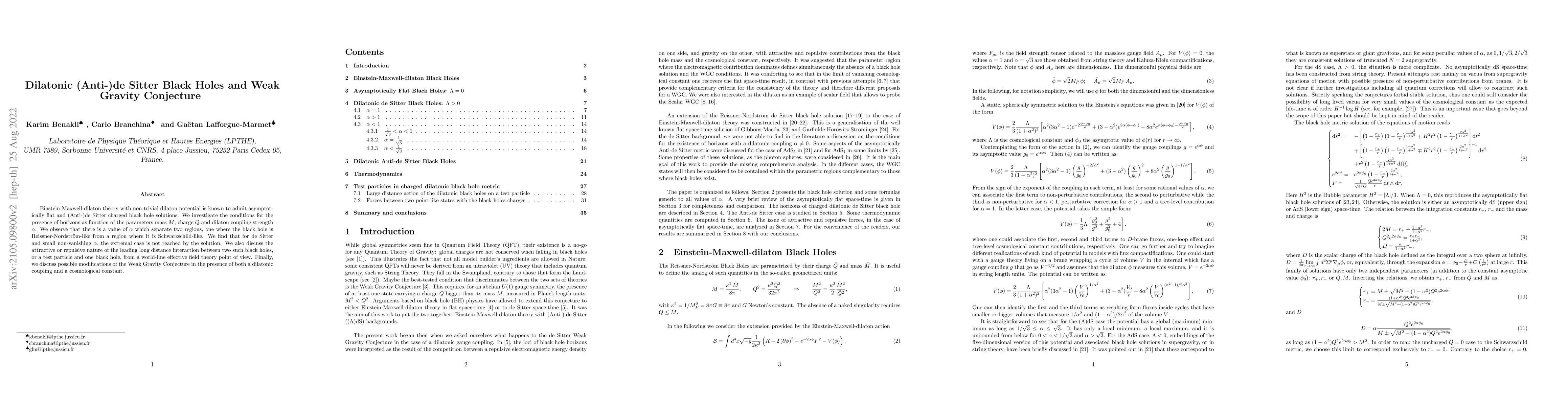 Thumbnail for Dilatonic (Anti-)de Sitter Black Holes and Weak Gravity Conjecture