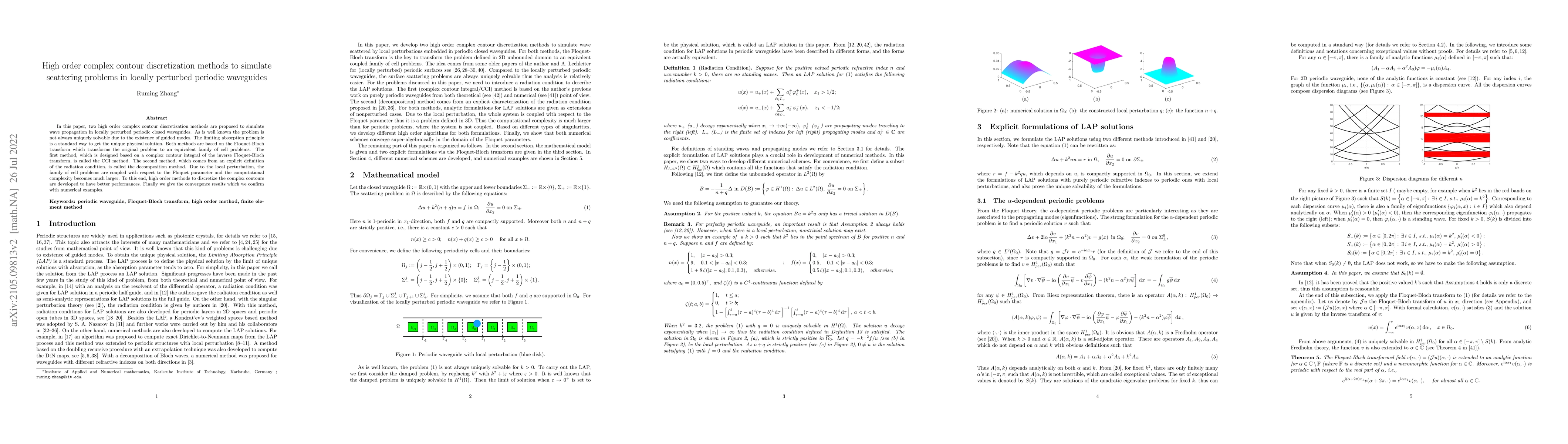 Thumbnail for High order complex contour discretization methods to simulate scattering
  problems in locally perturbed periodic waveguides