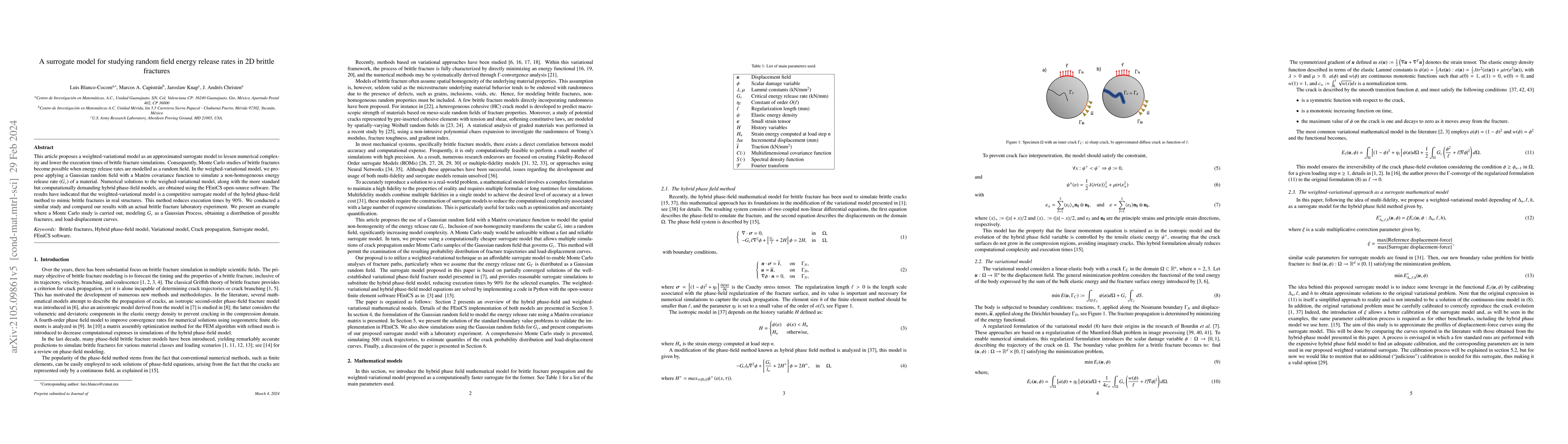 Thumbnail for A surrogate model for studying random field energy release rates in 2D
  brittle fractures