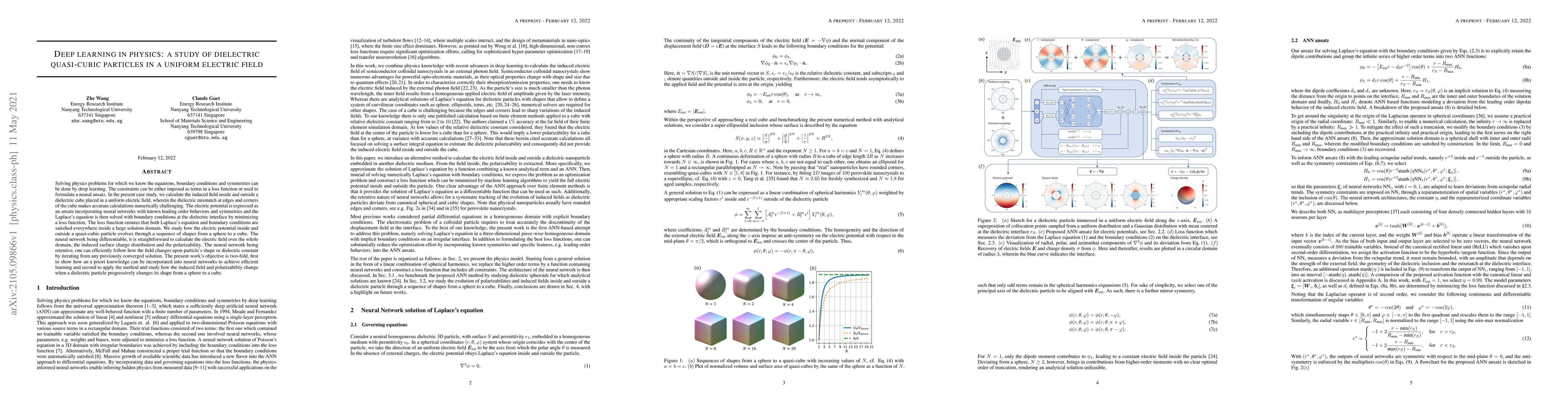 Thumbnail for Deep learning in physics: a study of dielectric quasi-cubic particles in
  a uniform electric field