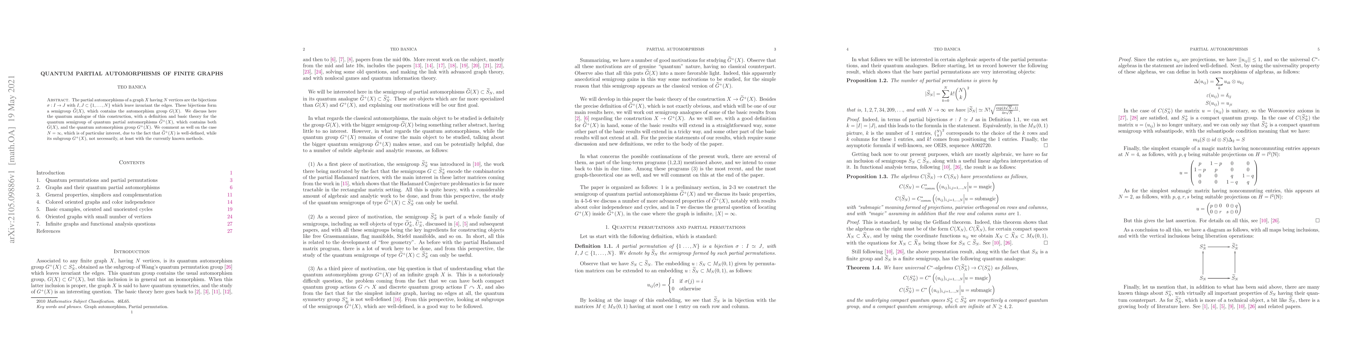 Thumbnail for Quantum partial automorphisms of finite graphs