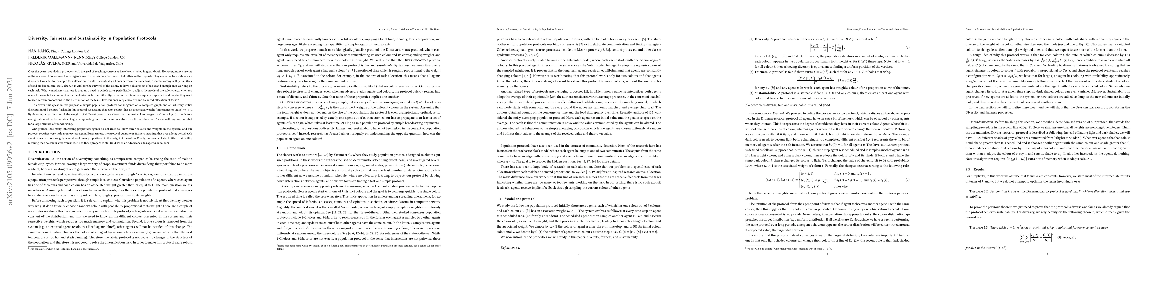 Thumbnail for Diversity, Fairness, and Sustainability in Population Protocols