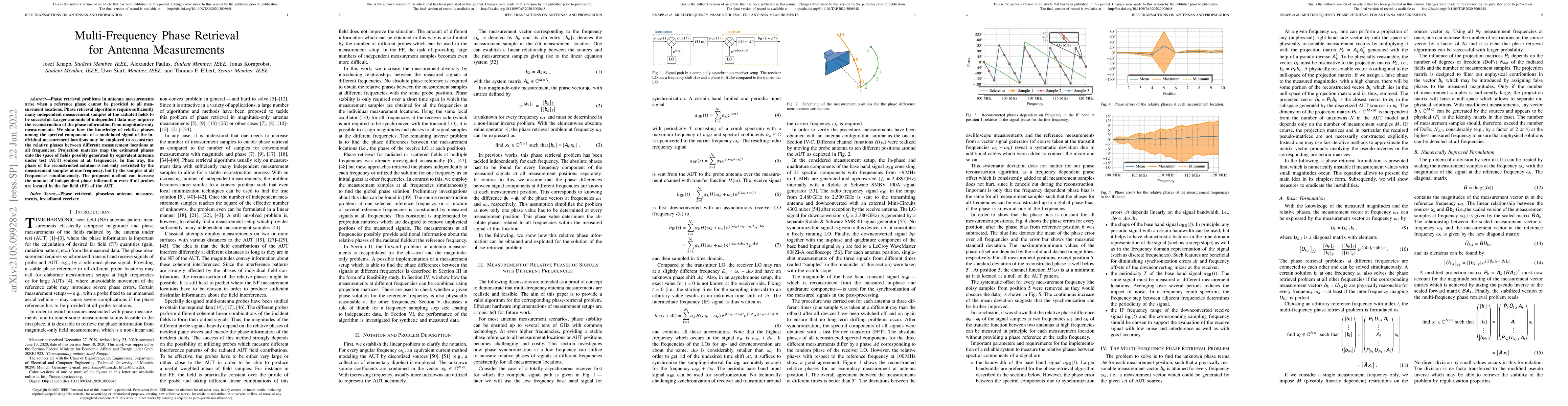 Thumbnail for Multi-Frequency Phase Retrieval for Antenna Measurements