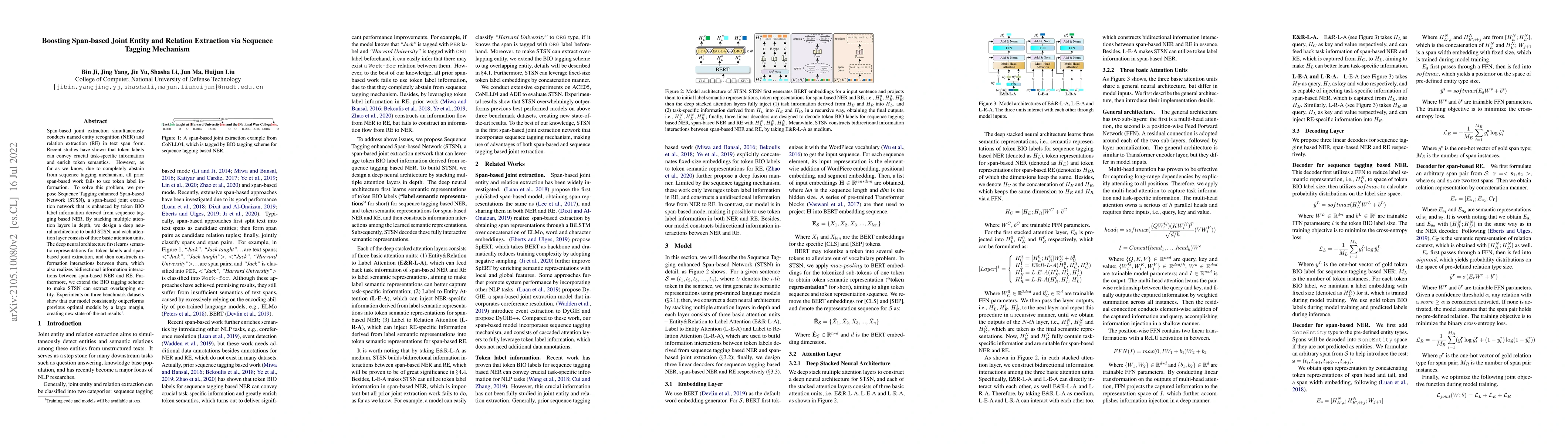 Thumbnail for Boosting Span-based Joint Entity and Relation Extraction via Squence
  Tagging Mechanism