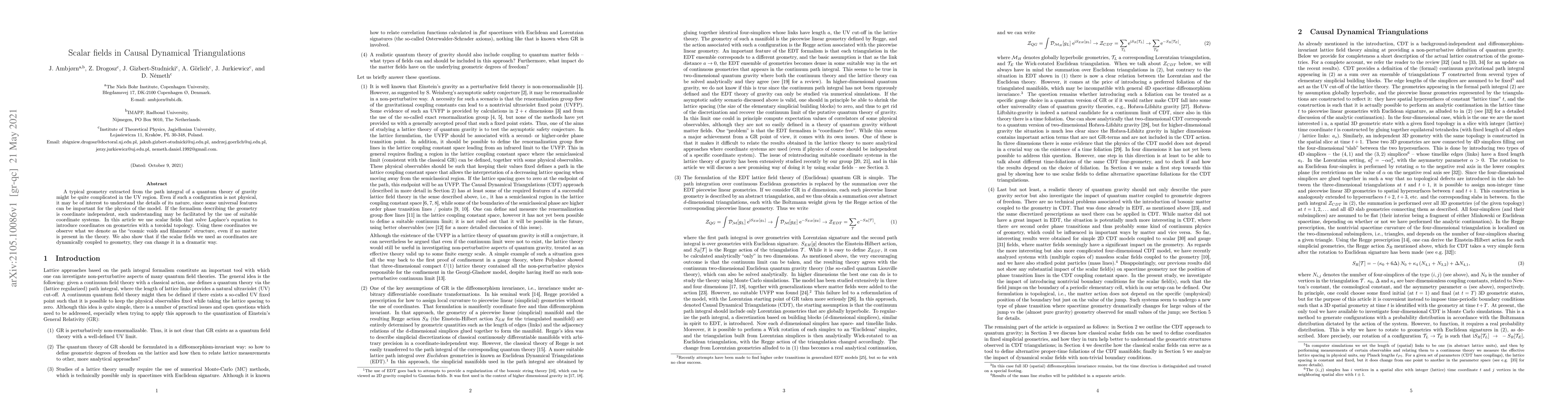 Thumbnail for Scalar fields in Causal Dynamical Triangulations