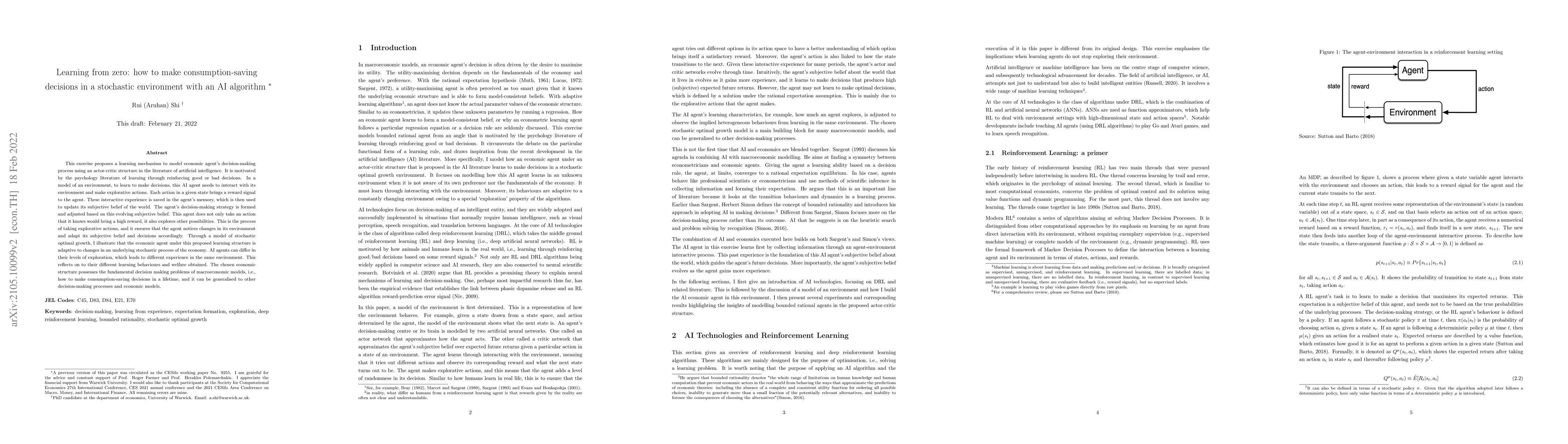 Thumbnail for Learning from zero: how to make consumption-saving decisions in a
  stochastic environment with an AI algorithm