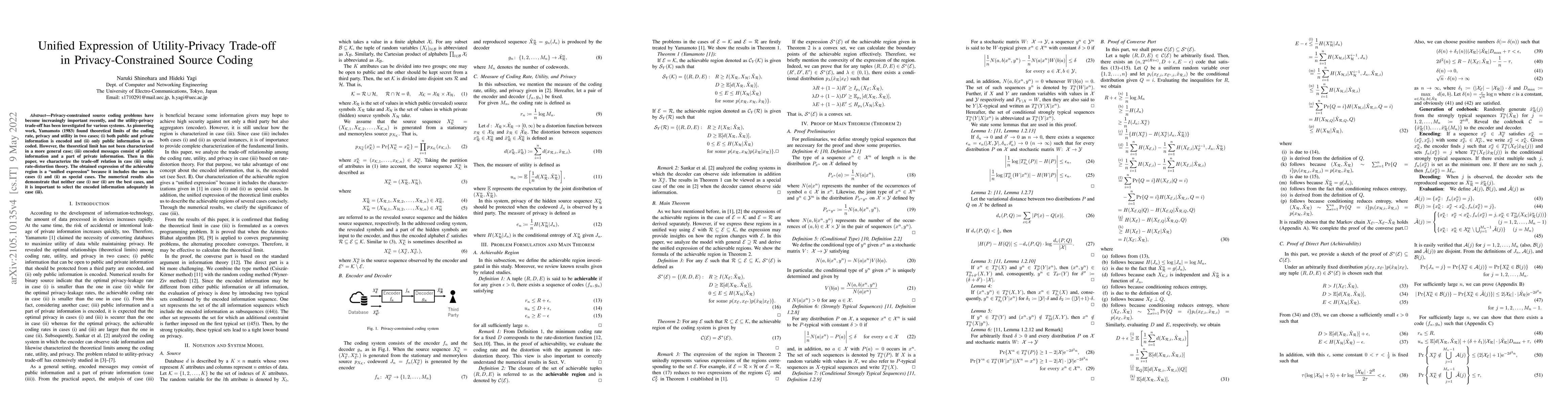 Thumbnail for Unified Expression of Utility-Privacy Trade-off in Privacy-Constrained
  Source Coding