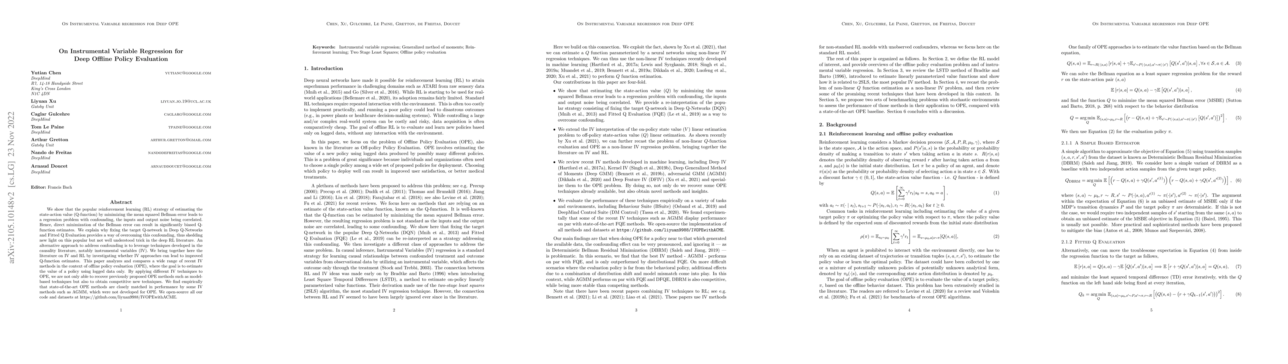 Thumbnail for On Instrumental Variable Regression for Deep Offline Policy Evaluation