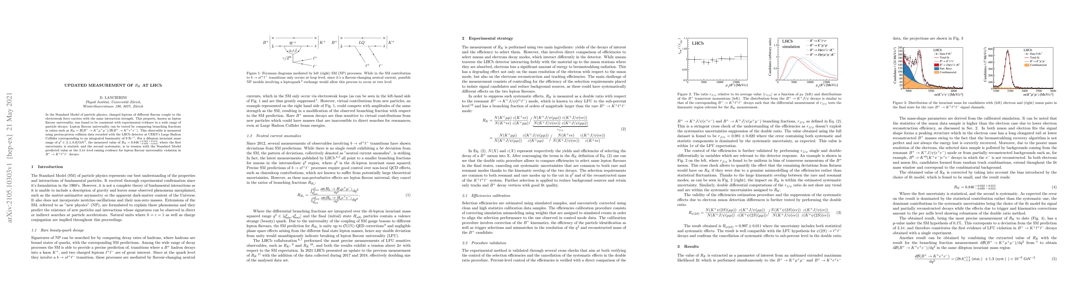 Thumbnail for Updated measurement of $R_{K}$ at LHCb