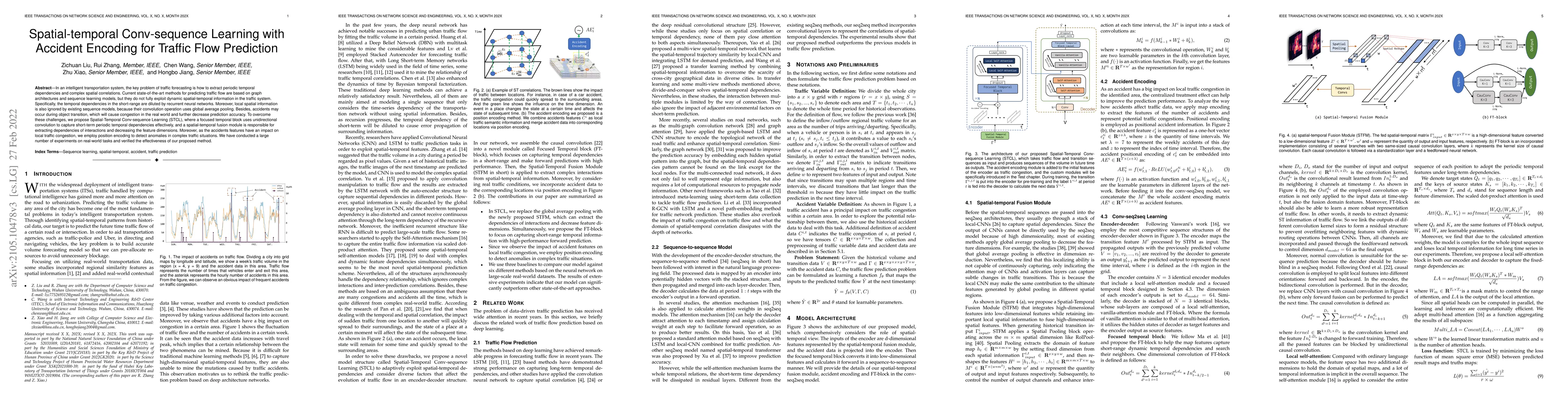 Thumbnail for Spatial-temporal Conv-sequence Learning with Accident Encoding for
  Traffic Flow Prediction
