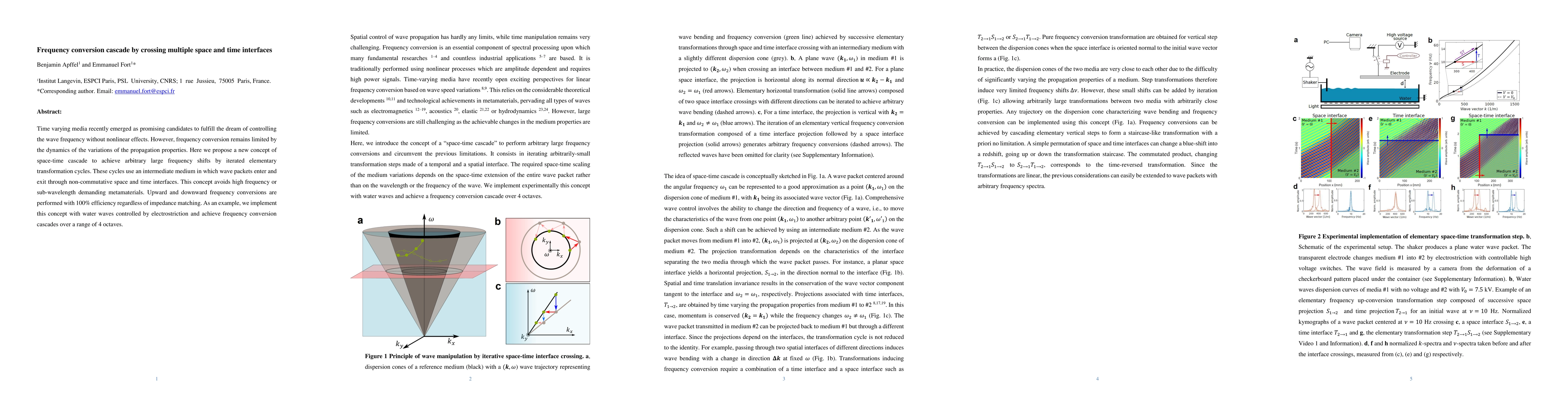 Thumbnail for Frequency conversion cascade by crossing multiple space and time
  interfaces