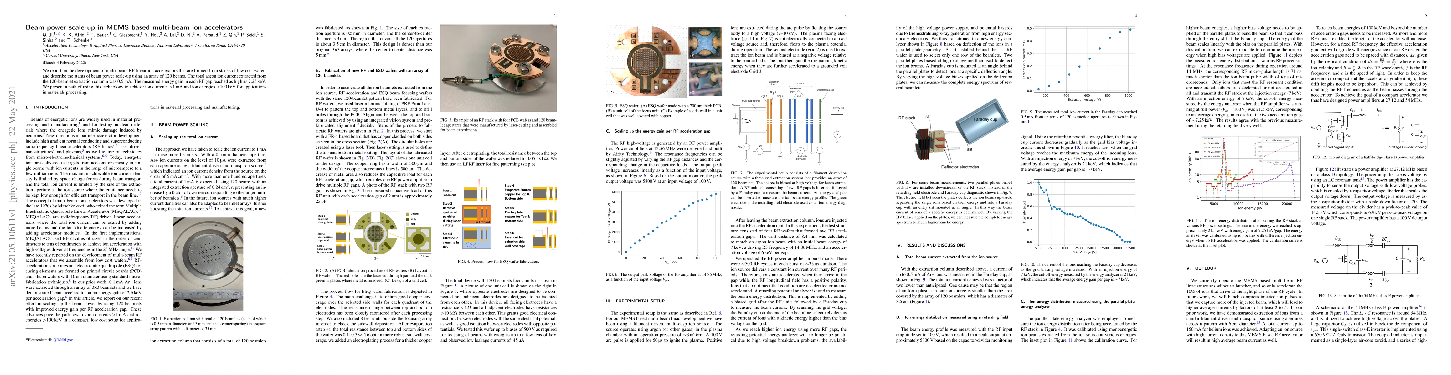 Thumbnail for Beam power scale-up in MEMS based multi-beam ion accelerators