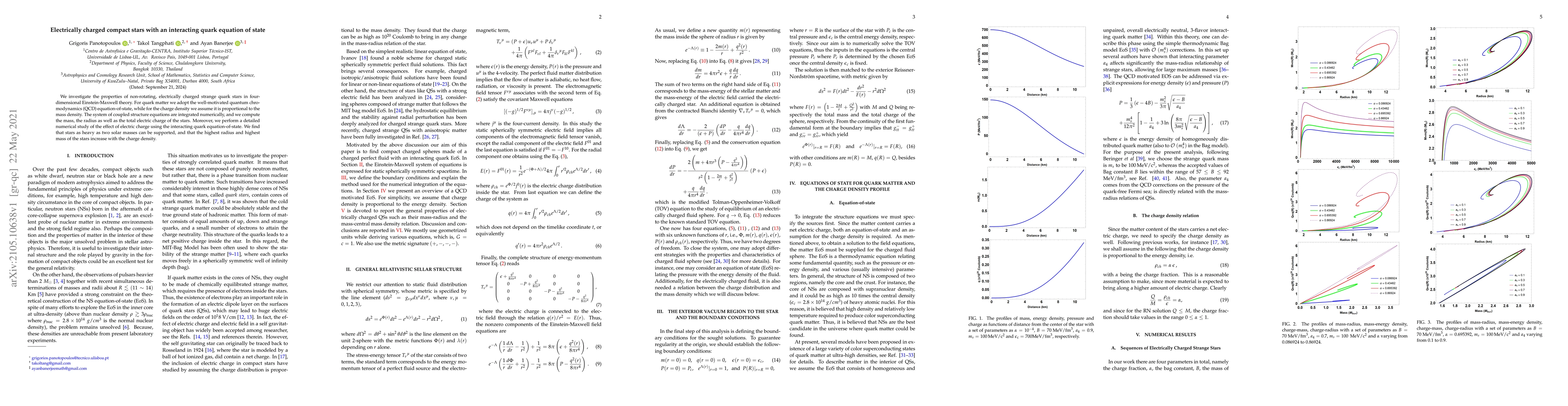 Thumbnail for Electrically charged compact stars with an interacting quark equation of
  state