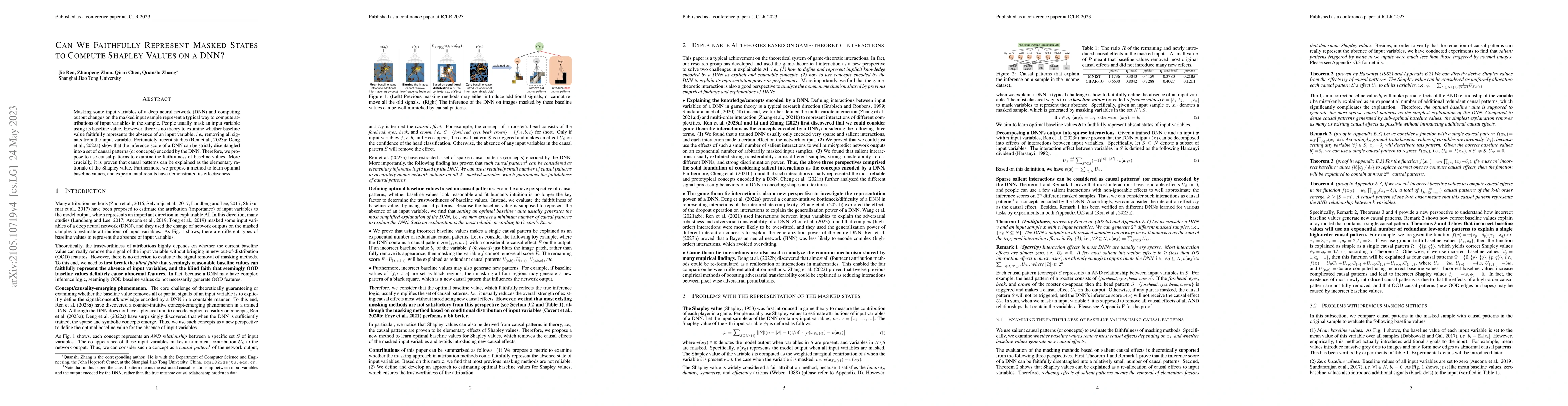 Thumbnail for Can We Faithfully Represent Masked States to Compute Shapley Values on a
  DNN?