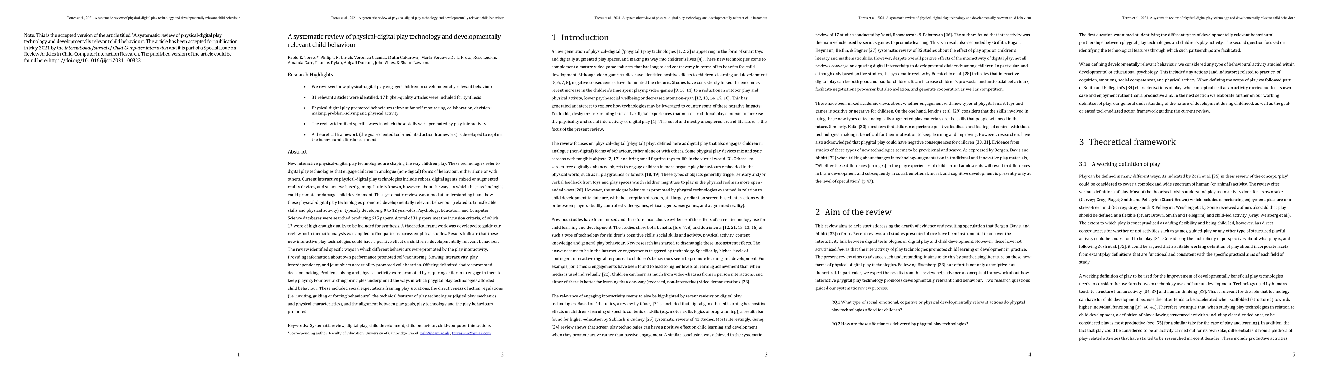 Thumbnail for A systematic review of physical-digital play technology and
  developmentally relevant child behaviour