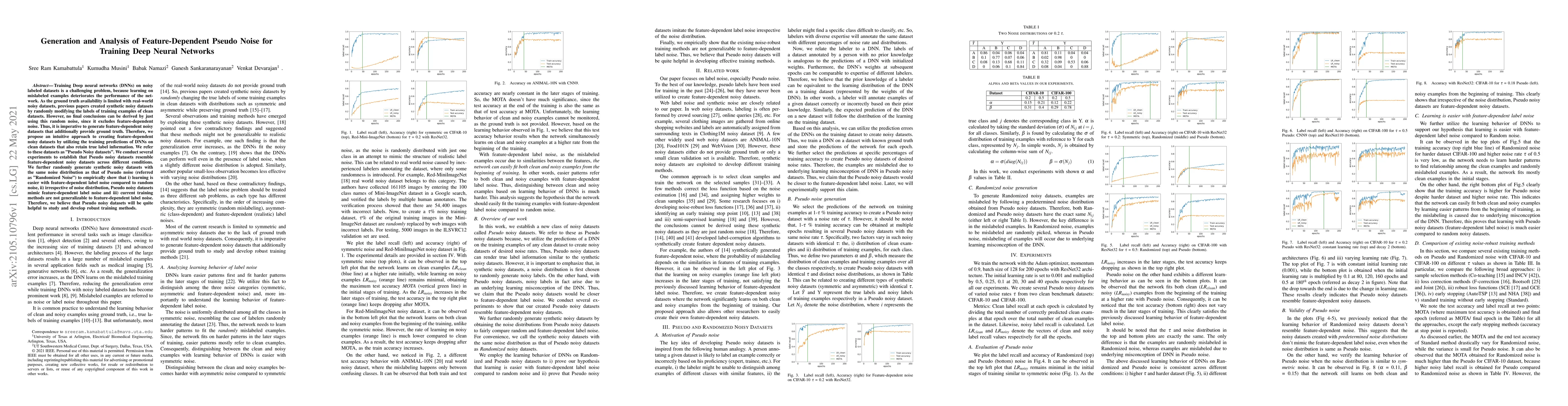 Thumbnail for Generation and Analysis of Feature-Dependent Pseudo Noise for Training
  Deep Neural Networks
