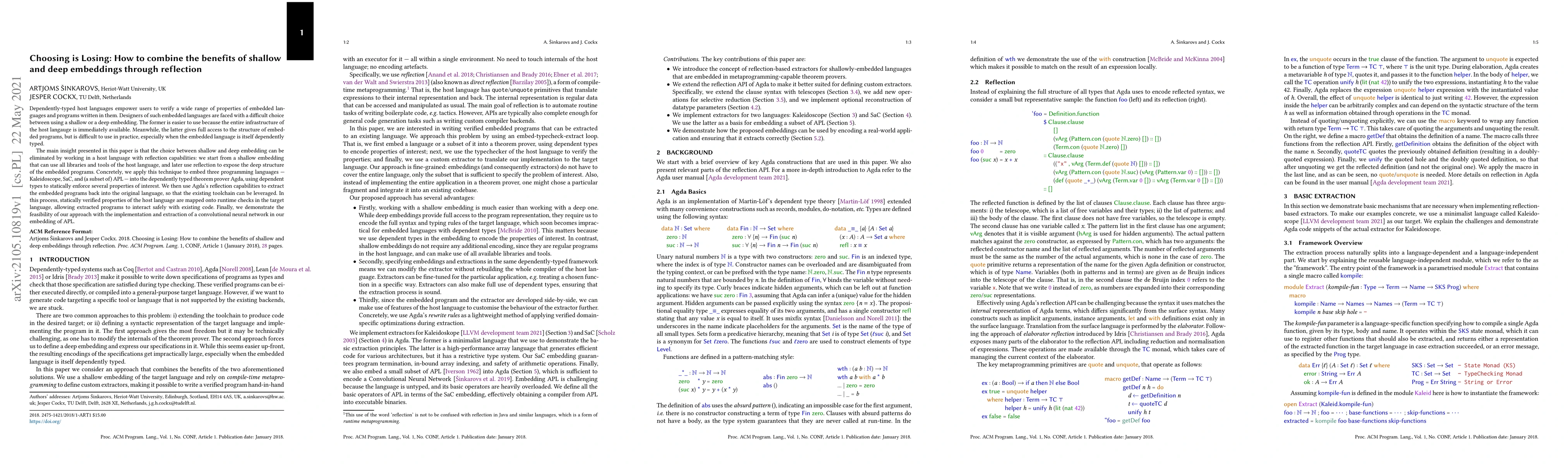 Thumbnail for Choosing is Losing: How to combine the benefits of shallow and deep
  embeddings through reflection