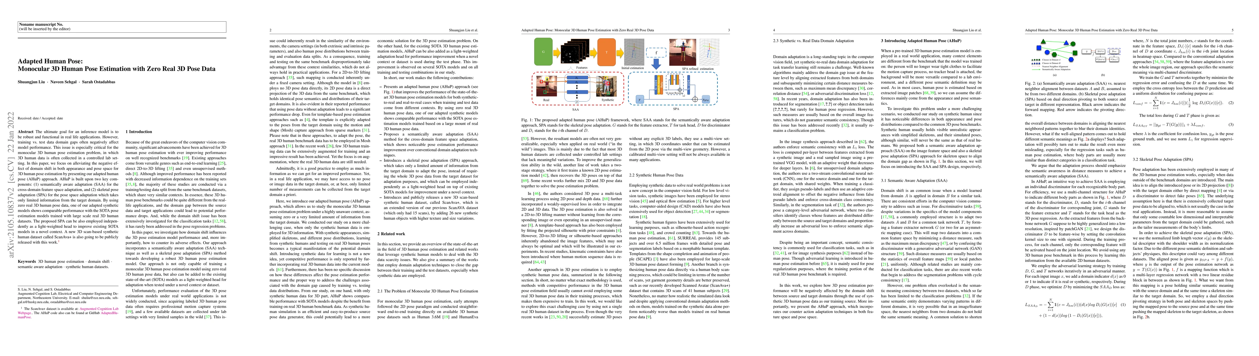 Thumbnail for Adapted Human Pose: Monocular 3D Human Pose Estimation with Zero Real 3D
  Pose Data