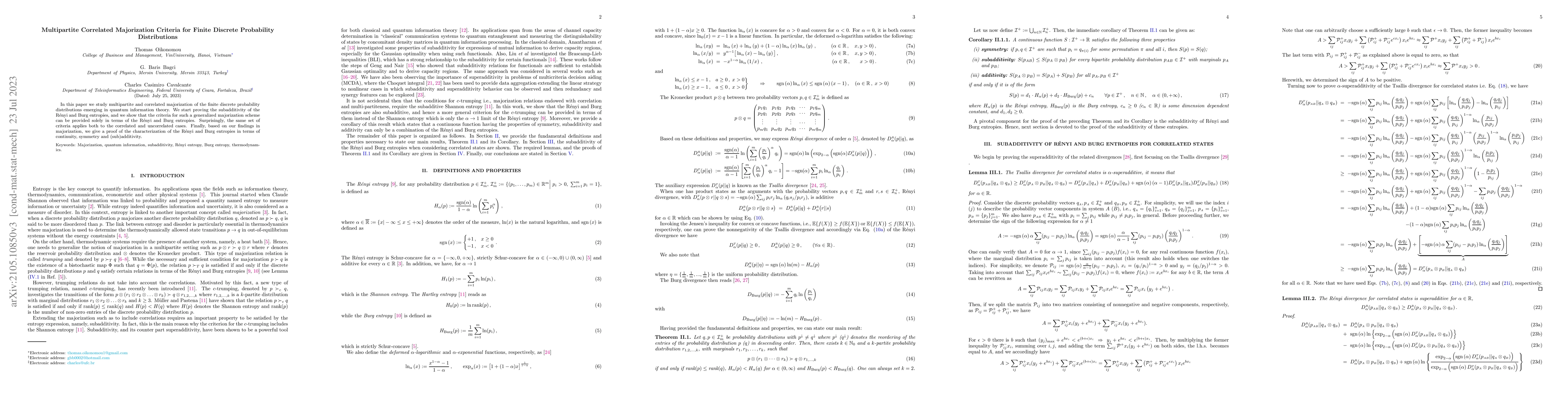 Thumbnail for Multipartite Correlated Majorization Criteria for Finite Discrete
  Probability