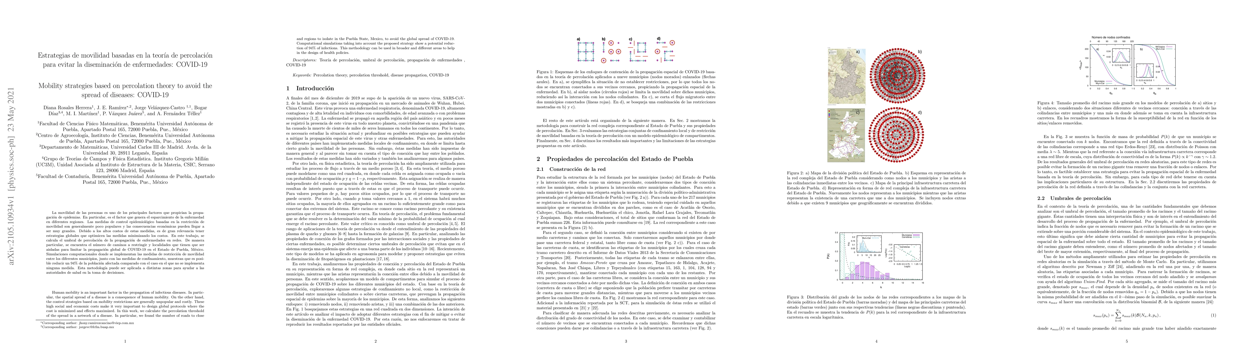 Thumbnail for Mobility strategies based on percolation theory to avoid the spread of
  diseases: COVID-19