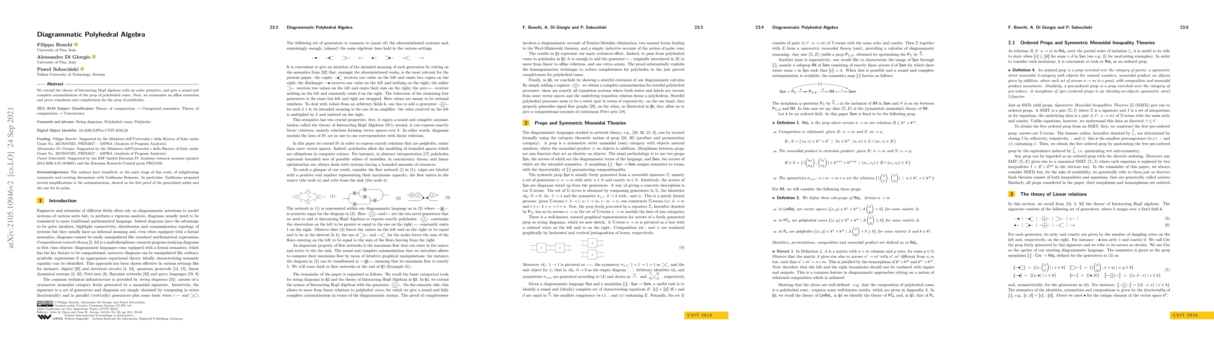 Thumbnail for Diagrammatic Polyhedral Algebra
